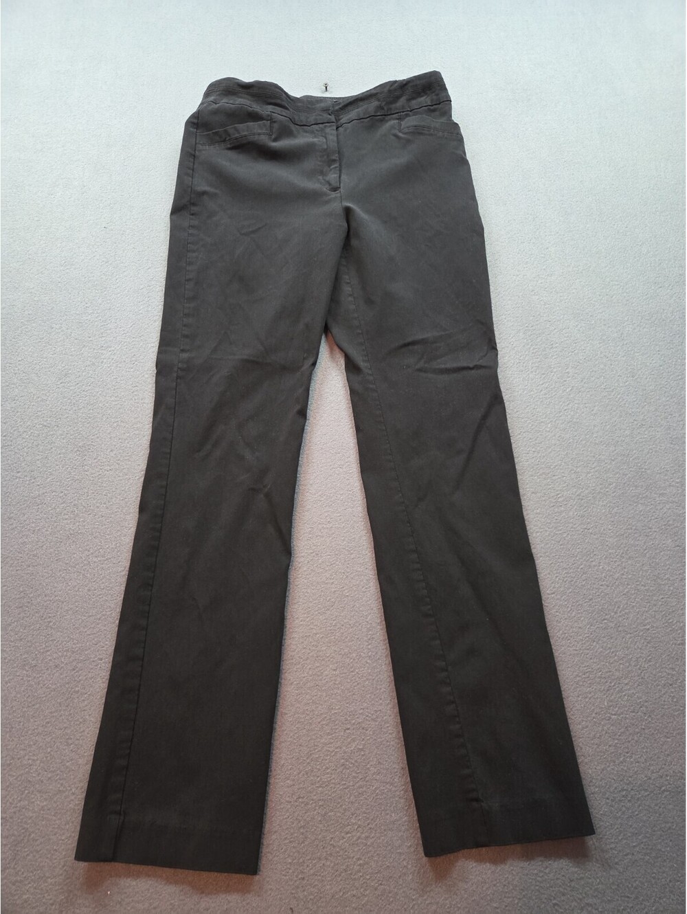 Briggs Women's Black Solid Flat Front Dress Pants Regular Size 10